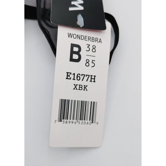 Wonderbra E1677H T Shirt Bra Size 38B Black Polyester Blend Underwire NWT - Picture 4 of 7